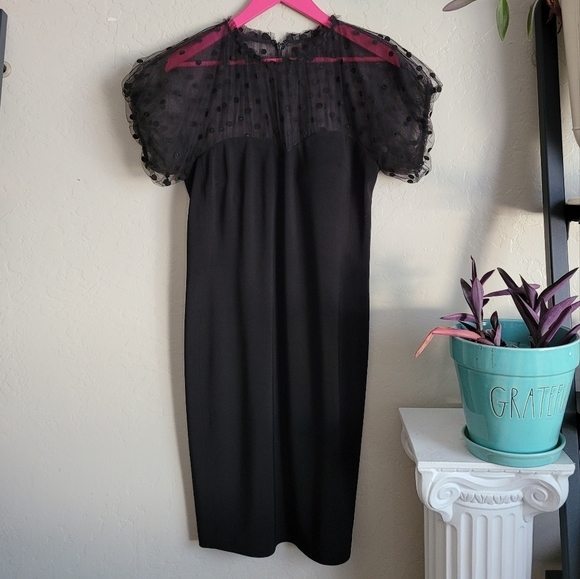 MIGNON black cocktail sheath dress vintage - Picture 10 of 12